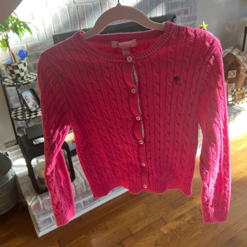 Lilly pultizer pink Cardigan sweater girls size 8